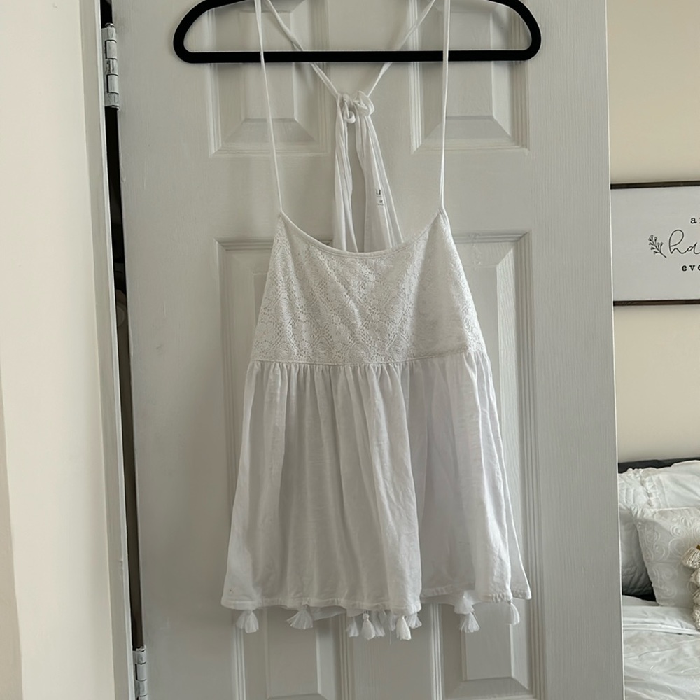 Ana tie back tank top. Racerback Style. M